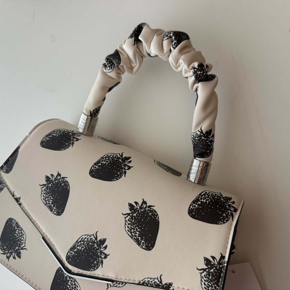 Aldo Strawberry Print Crossbody Purse | Mini Top Handle Novelty Handbag NWT - Picture 9 of 9
